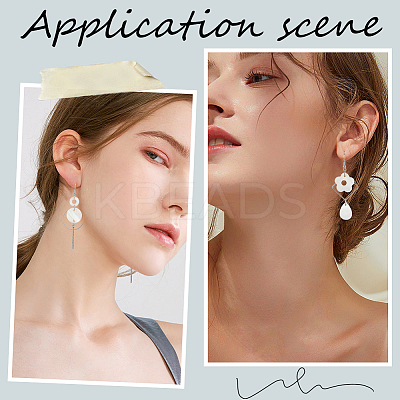 DIY Star & Flower Natural Shell Dangle Earrings Making Kit DIY-SC0025-13-1