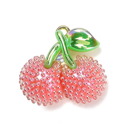 AB Color Alloy & Resin Beaded Pendants RE-CBA4A70-02C-1