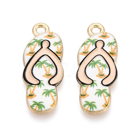 Alloy Enamel Pendants ENAM-T022-39KCG-01-1