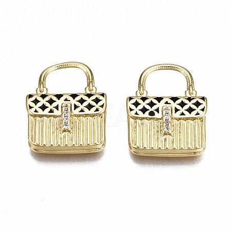 Brass Micro Pave Cubic Zirconia Enamel Pendants ZIRC-Q200-020A-NF-1