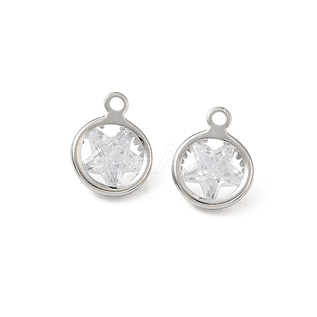 Brass Pave Clear Cubic Zirconia Charms CU-CBAD360-03P-01-1