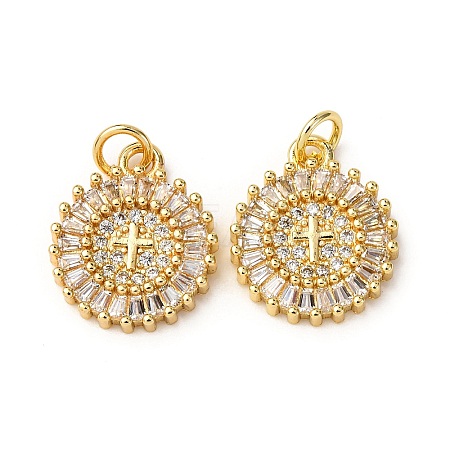 Brass Micro Pave Cubic Zirconia Pendants KK-A265-08G-1