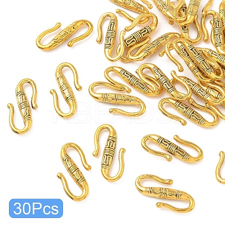30Pcs Tibetan Style Alloy S-Hook Clasps TIBE-YW0001-96AG-1