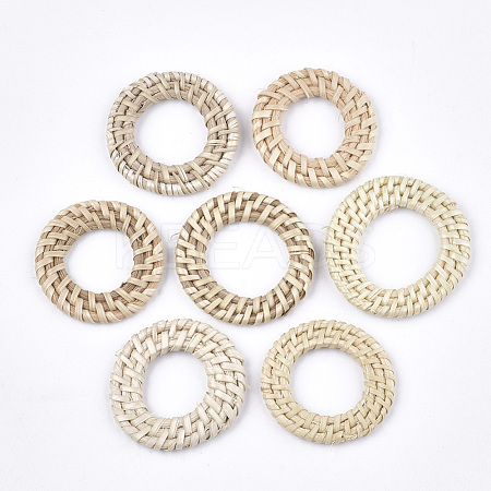 Handmade Reed Cane/Rattan Woven Linking Rings X-WOVE-T006-064-1