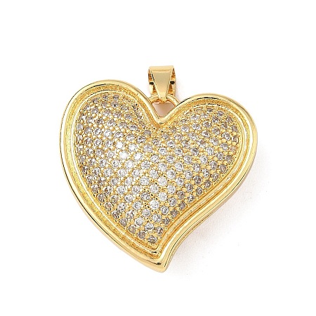 Brass Micro Pave Cubic Zirconia Pendants KK-D426-21F-G-1