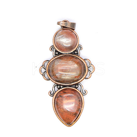 Retro Cherry Quartz Glass Pendants PW-WG7292F-04-1