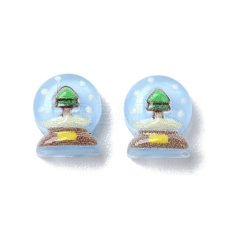 Light Sky Blue Christmas Series Resin Cabochons CRES-Q006-02B-1