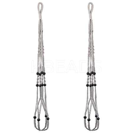 Cotton Crochet Macrame Hanging Planters AJEW-WH20042-17A-1