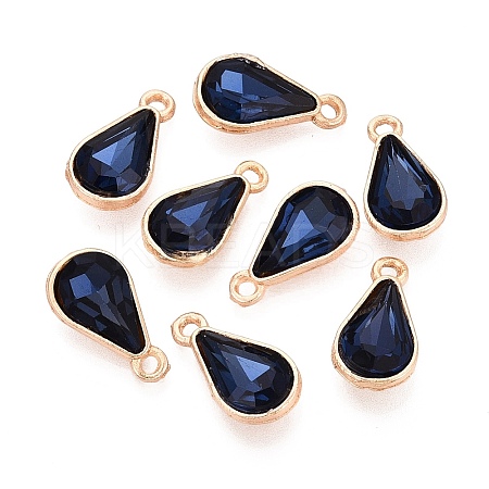 Faceted Glass Rhinestone Pendants FIND-G049-01G-08-1
