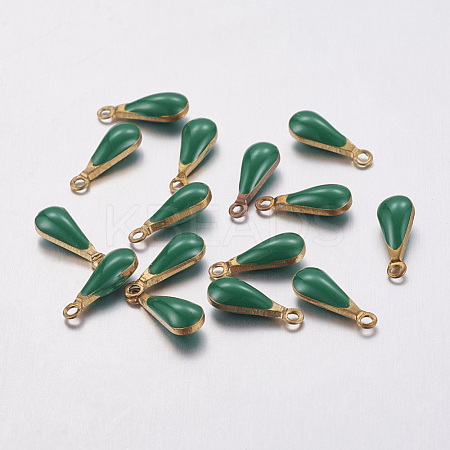 Antique Golden Plated Brass Enamel teardrop X-KK-Q571-01F-1