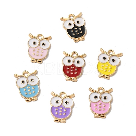 Rack Plating Alloy Enamel Pendants ENAM-P254-01KCG-1