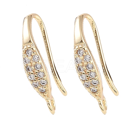 Brass Micro Pave Cubic Zirconia Earring Hooks KK-U008-07G-1