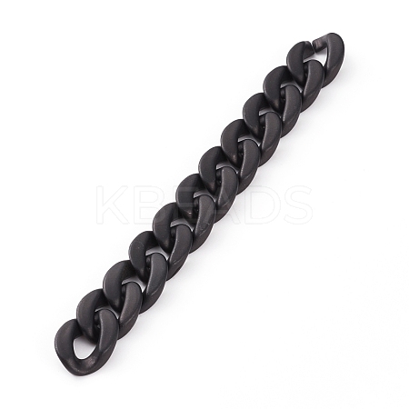 Handmade Spray Painted Acrylic Curb Chains AJEW-JB00894-03-1