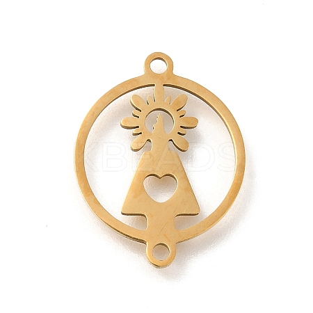 201 Stainless Steel Laser Cut Connector Charms STAS-R132-14G-1