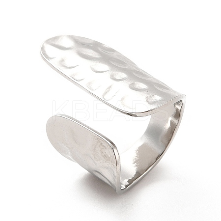 Non-Tarnish 304 Stainless Steel Wide Flat Open Cuff Ring for Women X-RJEW-F131-16P-1