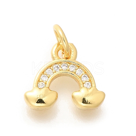 Brass Micro Pave Clear Cubic Zirconia Pendants KK-L225-040G-1