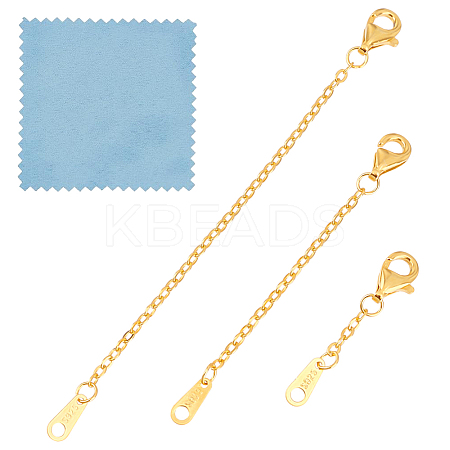1Set S925 Sterling Silver Chain Extender Sets DIY-GO0002-29G-1