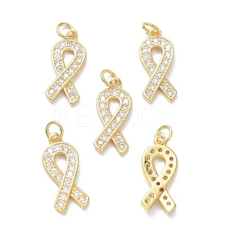 Brass Micro Pave Clear Cubic Zirconia Pendants X-ZIRC-L100-119G-1