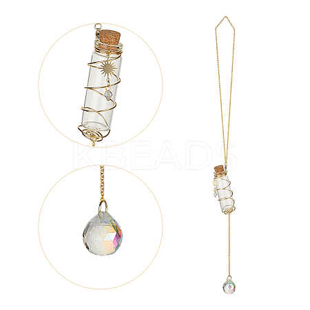 Glass Bottle Plant Hanger HJEW-DR00178-1