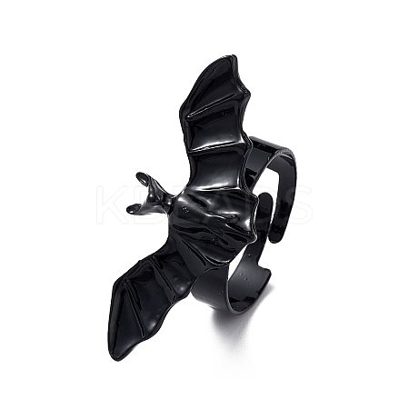 Halloween Themed Alloy Bat Adjustable Ring for Woman LS-RJEW-L105-01-1