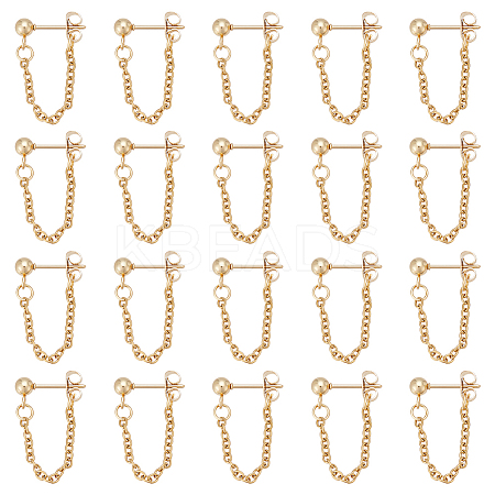 10Pair 304 Stainless Steel Ball Stud Earring EJEW-UN00020-1