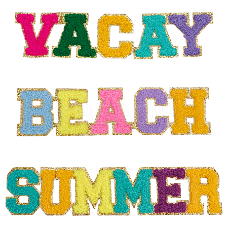3Pcs 3 Styles Polyester Iron on/Sew On Patches PATC-FG0002-69-1
