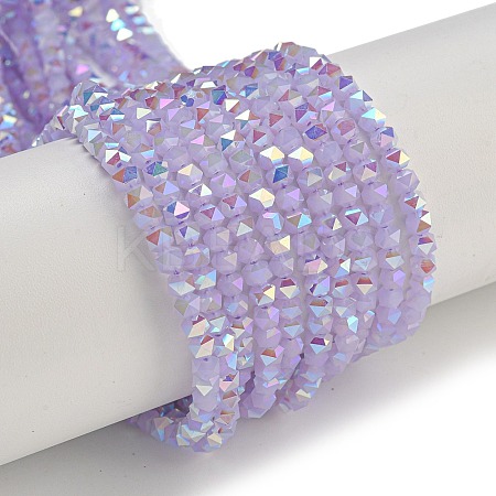 Electroplate Glass Beads Strands GLAA-Q105-02L-1
