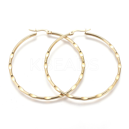 201 Stainless Steel Big Hoop Earrings LS-EJEW-A054-08A-G-1