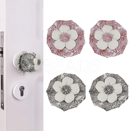 4Pcs 2 Colors Polyester Door Knob Cover DIY-FG0007-09-1