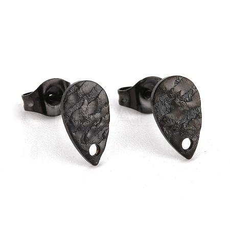 304 Stainless Steel Stud Earring Findings Ion Plating(IP) STAS-O119-28EB-1