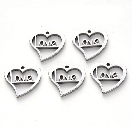 Non-Tarnish 304 Stainless Steel Charms STAS-N092-84-1