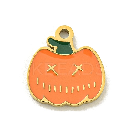 Halloween Theme Ion Plating(IP) 304 Stainless Steel Enamel Charms STAS-M011-03F-1