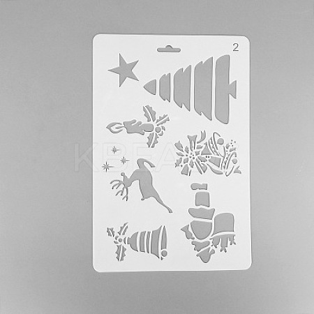 Creative Christmas Plastic Drawing Stencil DIY-L007-02-1