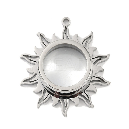 304 Stainless Stee Locket Pendants STAS-S132-08P-02-1