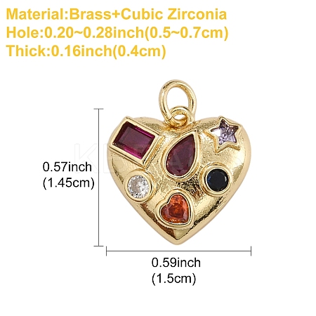 1Pc Brass Micro Pave Cubic Zirconia Pendants KK-YW0002-52-1