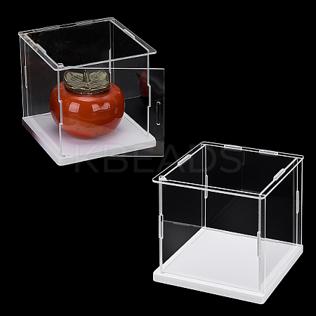 Plastic Minifigures Display Cases with White Bases ODIS-WH0043-151B-1