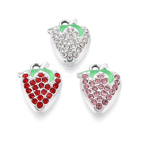 Alloy Rhinestone and Enamel Pendants PALLOY-T092-42P-1