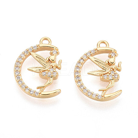 Brass Micro Pave Cubic Zirconia Pendants X1-KK-N263-113G-1