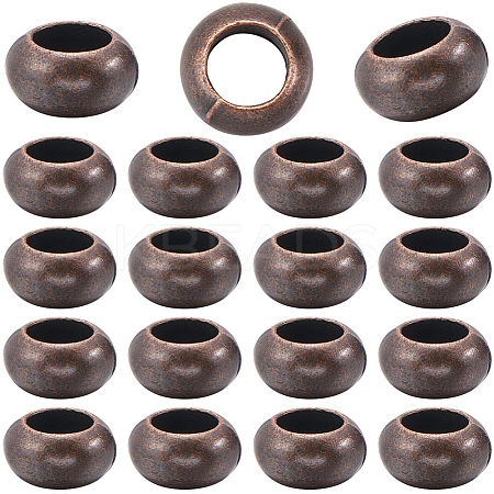 100Pcs Tibetan Style Rondelle European Beads FIND-SP0002-27-1