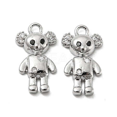 Brass Micro Pave Cubic Zirconia Pendants KK-H460-02P-1