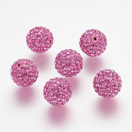 Half Drilled Czech Crystal Rhinestone Pave Disco Ball Beads RB-A059-H10mm-PP9-209-1