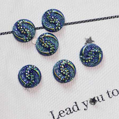 Flat Back Resin Rhinestone Cabochons LS-CRES-WH0002-11H-1