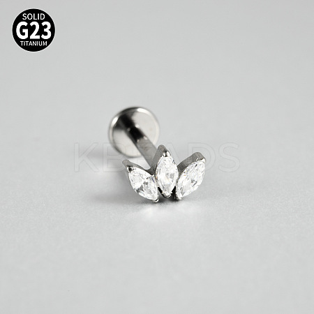 G23 Titanium Micro Pave Cubic Zirconia Cartilage Earrings WG0CACB-03-1