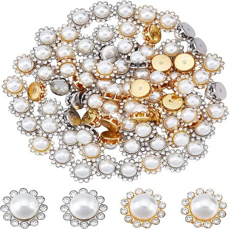 80Pcs 2 Colors Sew on Rhinestone RESI-FH0001-46-1