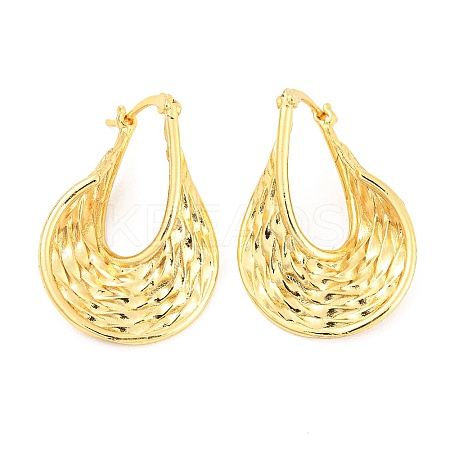 Rack Plating Brass Teardrop Hoop Earrings EJEW-K245-40G-1