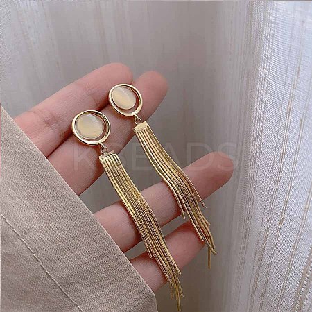 Plastic Imitation Pearl Tassel Earrings RQ6220-12-1
