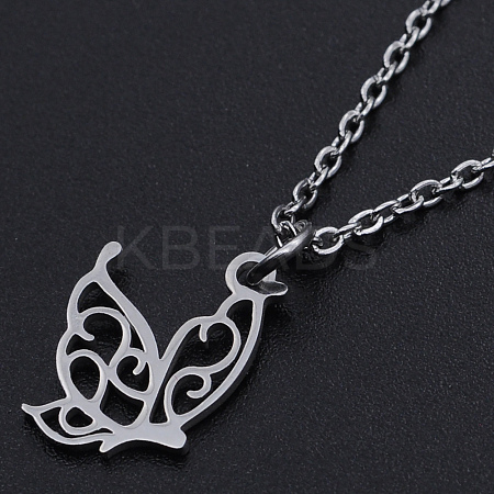 Non-Tarnish 201 Stainless Steel Pendant Necklaces LS-NJEW-S105-JN557-40-1-1