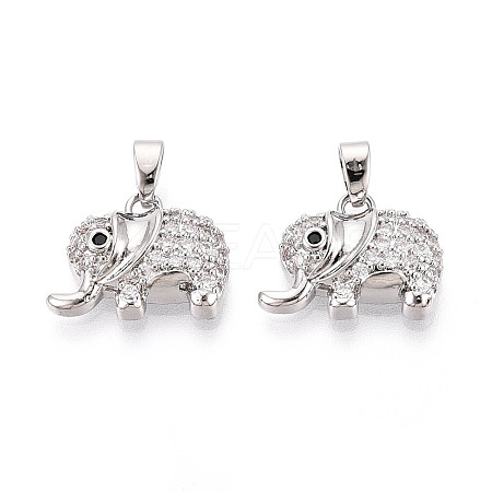 Brass Micro Pave Cubic Zirconia Pendants KK-N257-61P-1