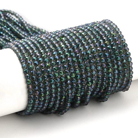 Electroplate Transparent Glass Beads Strands GLAA-H021-01B-FR01-1
