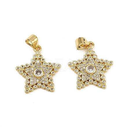 Brass Micro Pave Cubic Zirconia Pendants KK-S526-38G-1
